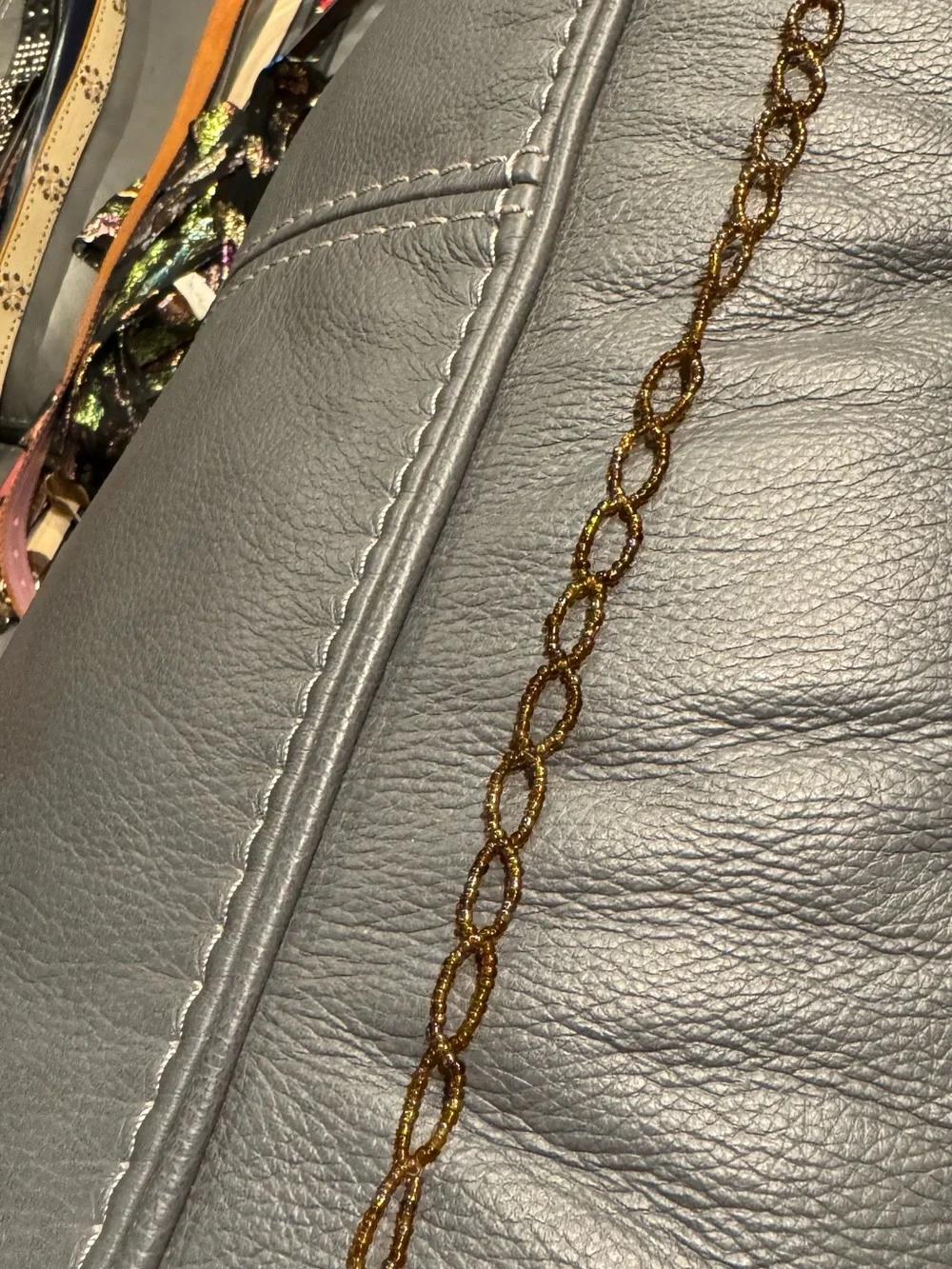 Vintage Flapper Copper Beaded Belt